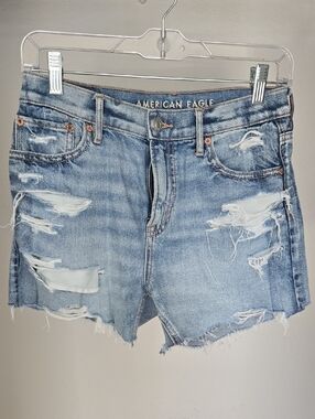 American Eagle Outfitters Light Wash Distressed Jean Shorts